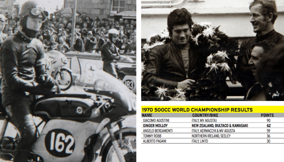LEFT: Nürburgring start, 1964 FAR RIGHT: Giacomo Agostini and Molloy, Nürburgring 1970