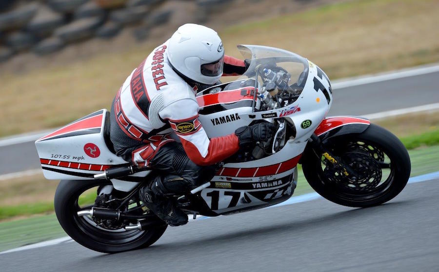David Crussell of the USA rides his Yamaha TZ750. Credit Russell Colvin 