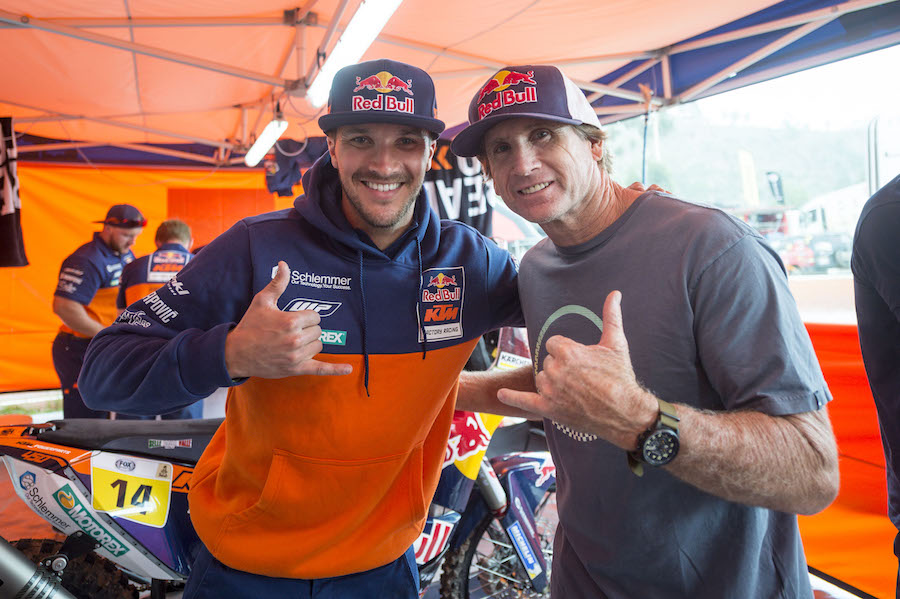 Robby Naish and Sam Sunderland (GRB) of Red Bull KTM Factory Team are seen during the rest day of Rally Dakar 2017 in La Paz, Bolivia on January 08, 2017