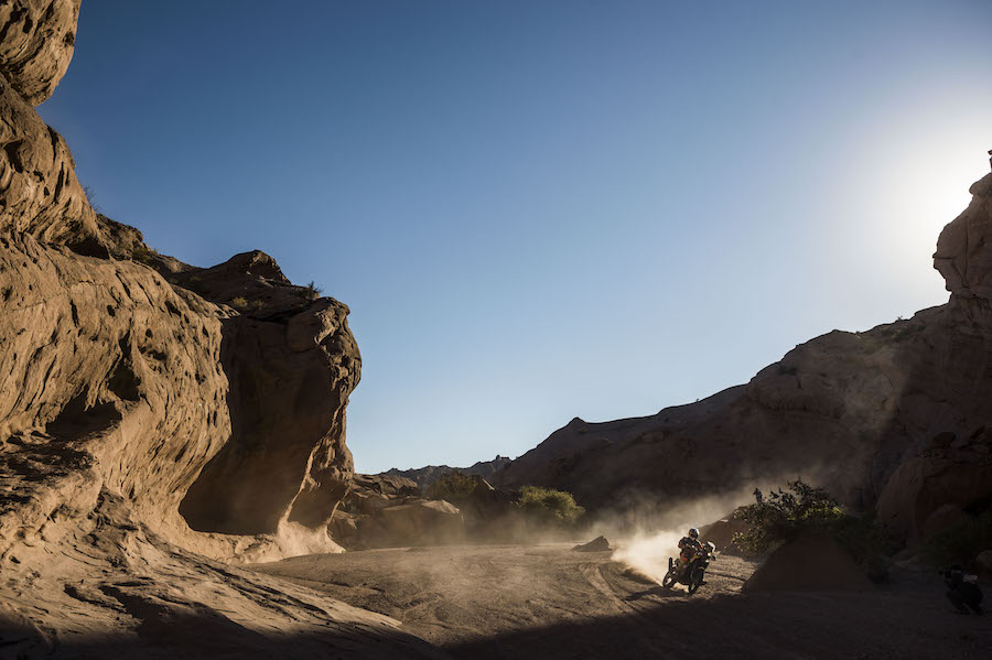 Sam Sunderland (GRB) of Red Bull KTM Factory Team races during stage 10 of Rally Dakar 2017 from Chilecito to San Juan, Argentina on January 12, 2017