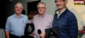 Ted Goddard and Lindsay Urquhart flank retired MA CEO David White.