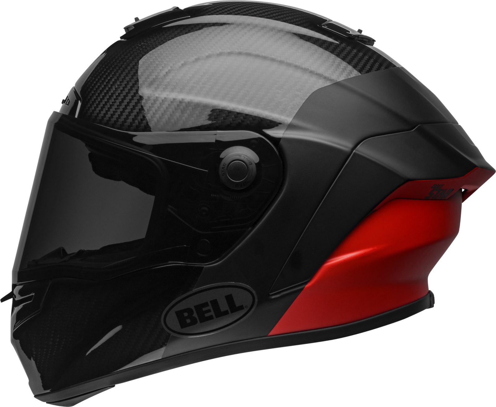 bell-race-star-flex-dlx-street-helmet-carbon-lux-matte-gloss-black-red-left - Australian 