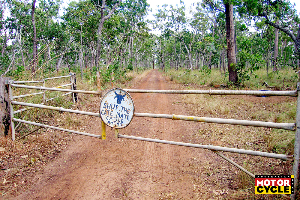 Fence sign in far North Queensland Cape York Peninsula.