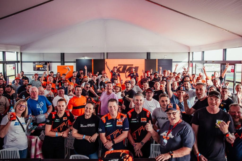 orange MotoGP crowd